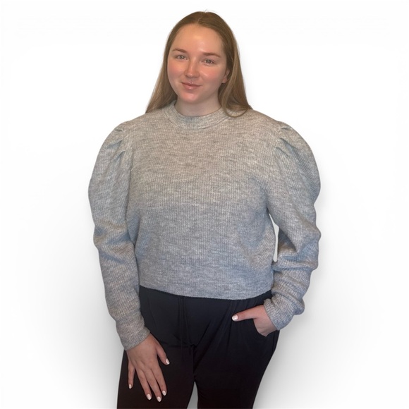H&M Sweaters - Puff Sleeve Grey Sweater